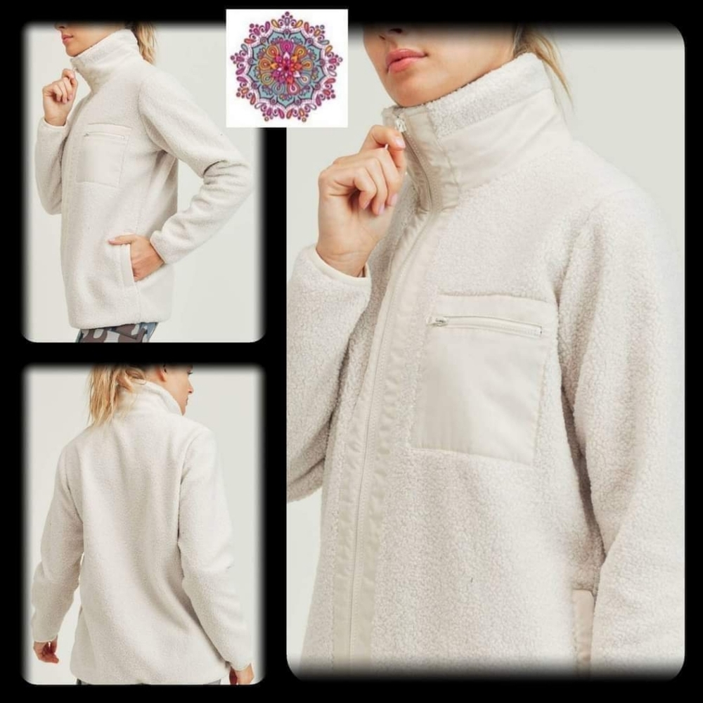 Womens Large Mono B sherpa jacket